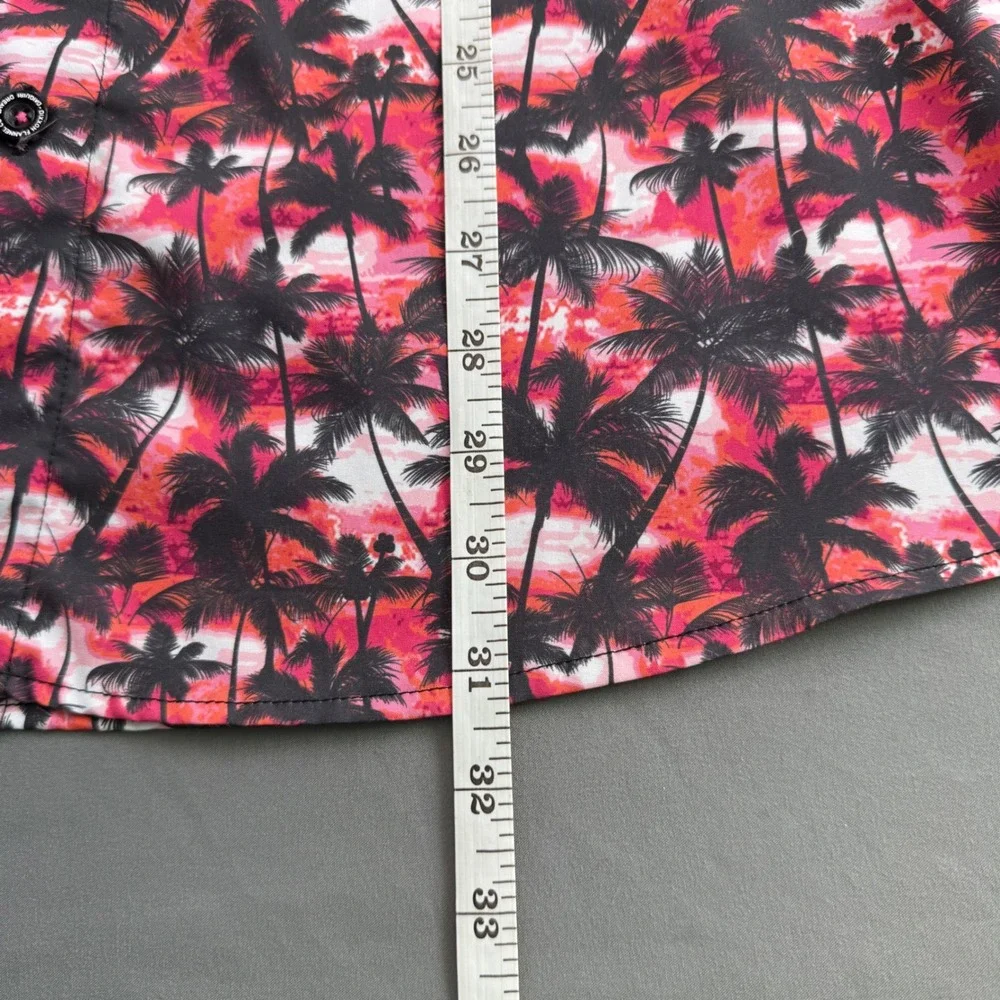 Dixxon Flannel Co Daiquiri Dreams Party Shirt Mens Large Pink Palm Tree Sunset